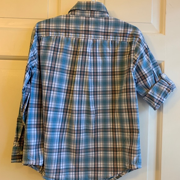 JANIE AND JACK Button Roll-Cuff Sleeve Button Down - Picture 2 of 2